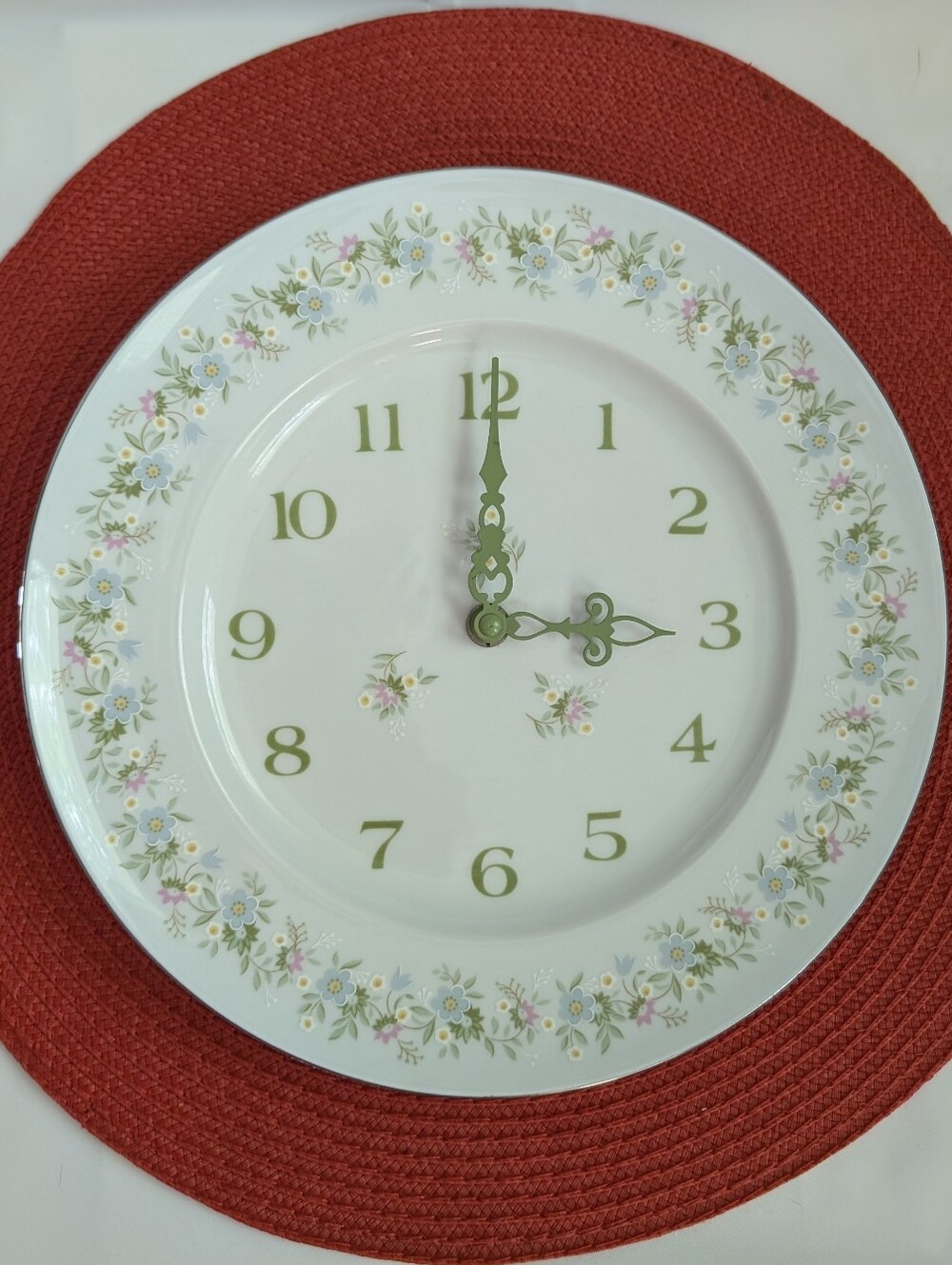 Vintage Johann Haviland Floral Plate Wall Clock – Original Manufactured Piece